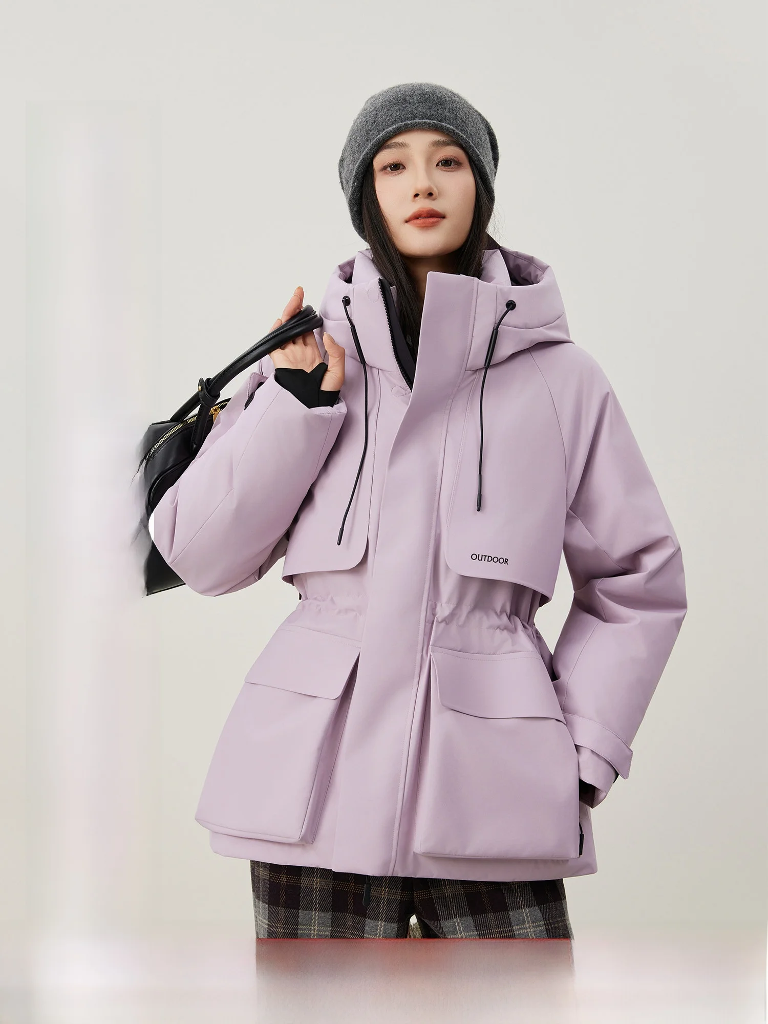 

Mijor High Quali 90 White Du down Parka Jaet Women's Outdoor Workwear Sle Tee-Proof Fabric Hooded Warmth Durable