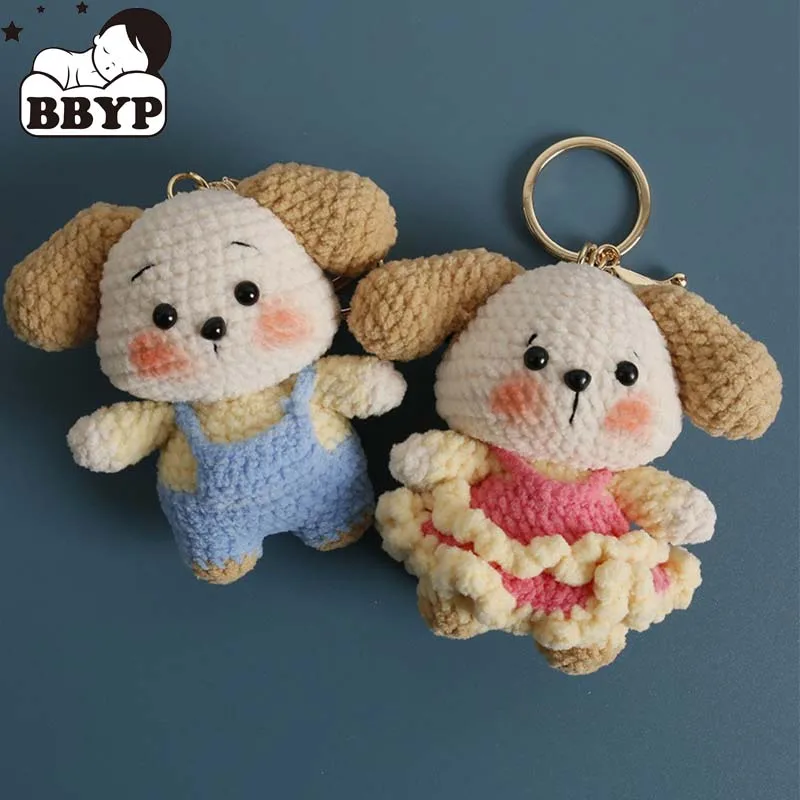 bonito-casal-cao-chaveiros-dos-desenhos-animados-mini-mao-de-malha-carro-chaveiro-linda-mochila-bolsa-pingente-casal-chaveiro
