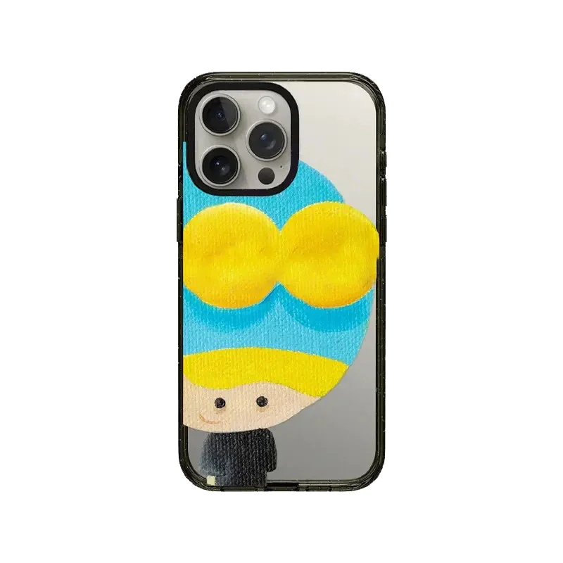 Cartoon Children 2.5 Acrylic Black Border Phone Case Cover for IPhone 12 13 14 15 Pro Max Case