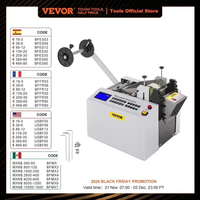 VEVOR YS-100 Mesin Pemotong Tabung Panas Otomatis 350W Kabel Kontrol Mikro Komputer Pipa Pemotong Mati Sabuk Pita PVC Pemotongan Dingin