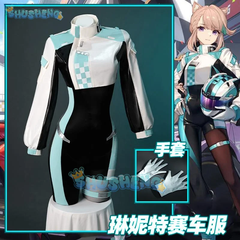 Genshin Impact Lynette Racing Suits Women Cosplay Costume Cos Game Anime Party Uniform Hallowen Play Role Clothes Clothing