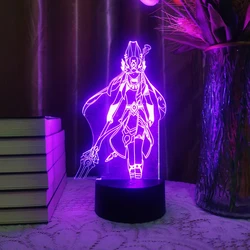 Hot Cyno Genshin Impact Game Figure Acrylic Board Luminous Base For Kid Room Night Light Anime Led 3D Lamp Christmas Decor Gift