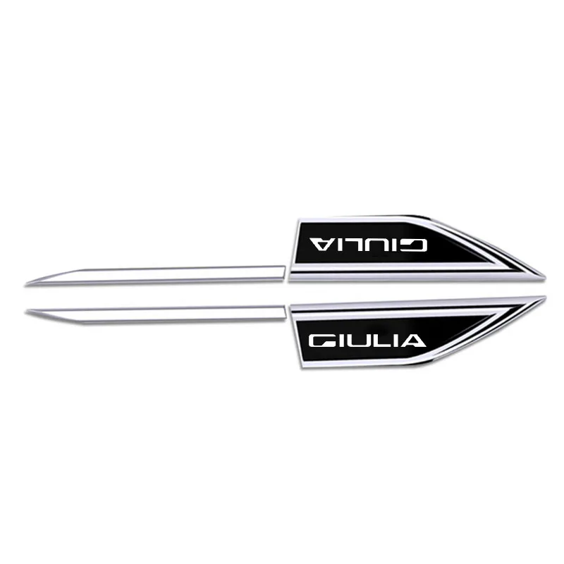 

2pcs Car Chrome Modified Car Body Side Doors Blade Car Stickers for GIULIA Automobile Leaf Plate Decoration Auto Accessories