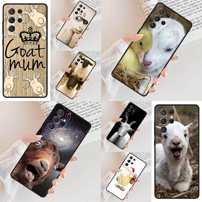 

Cute Baby Pygmy Goat Phone Case For Samsung Galaxy S24 S25 S23 S22 S21 Note 10 20 Pro S20 Plus FE Ultra lite Cover