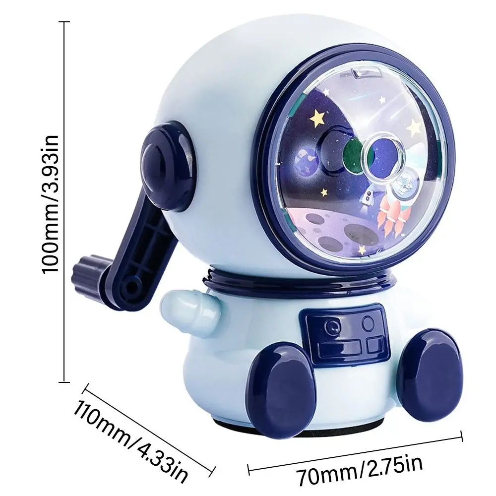 Imagem -06 - Astronauta e Coelho Shaped Lápis Sharpener Enters Automáticas Levar Mão-cranked Ferramenta Mecânica Terceira Engrenagem Ajustável