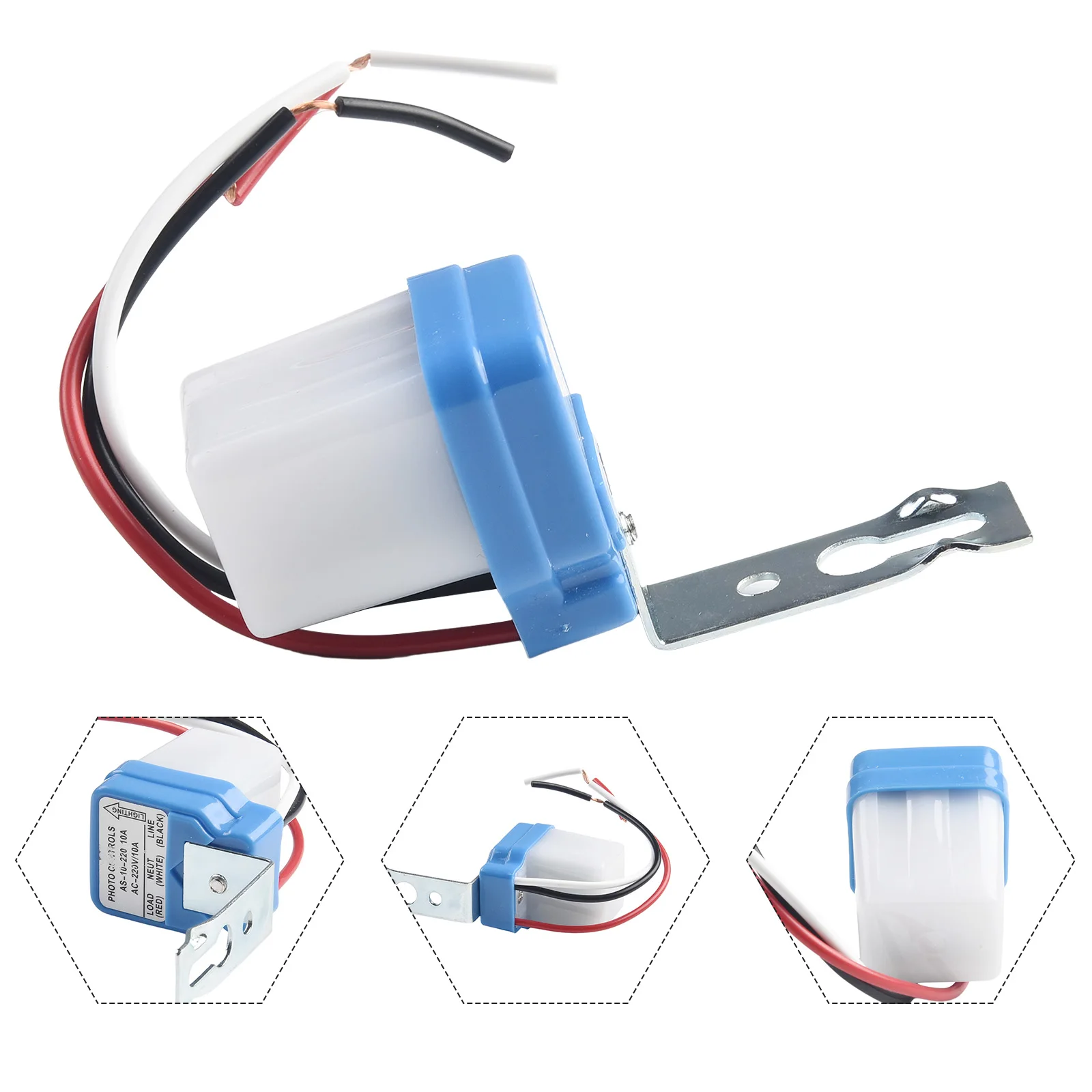 Effortlessly control your lighting, Twilight Sensor Light Sensor Switch, Easy installation and use, AC 220V input voltage