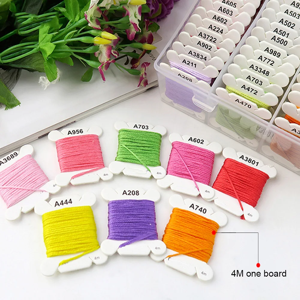 80Pcs Plastic Thread Bobbins Thread Card Floss Crafts 6 Strands Multicoloured Cross Stitch Thread With Storage Organizer