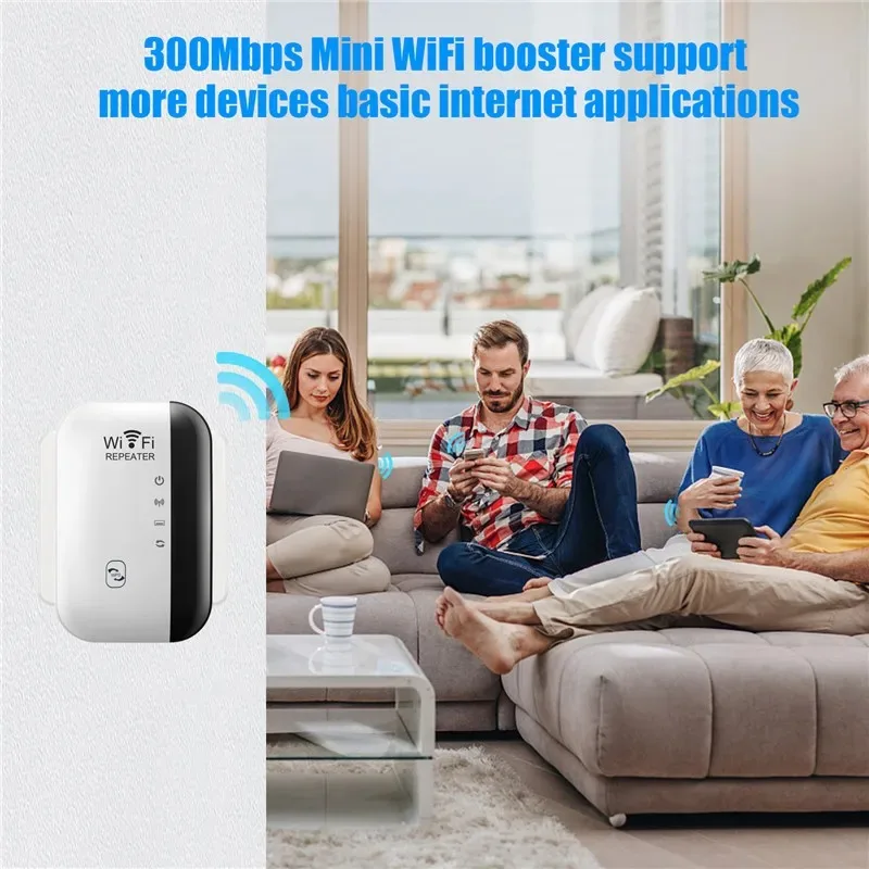 Router WIFI nirkabel 300Mbps, Router Wi-Fi Range Extender penguat sinyal Wifi 802.11N adaptor kartu jaringan untuk PC