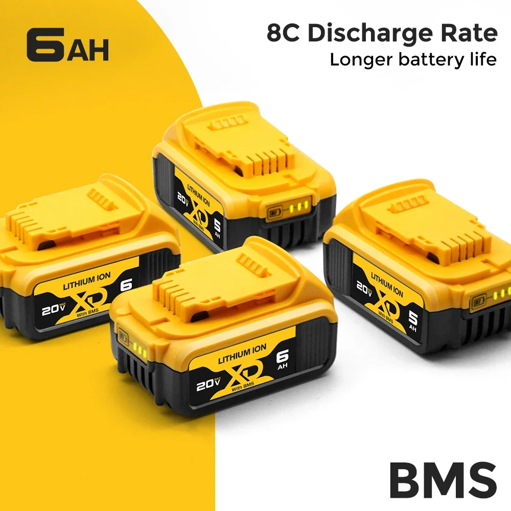 Replacement for Dewalt 20v Max Lithium Battery Compatible with 20 Volt DCB201 DCB203 DCB207 DCB205 DCB204 DCB206 Cordless Tools