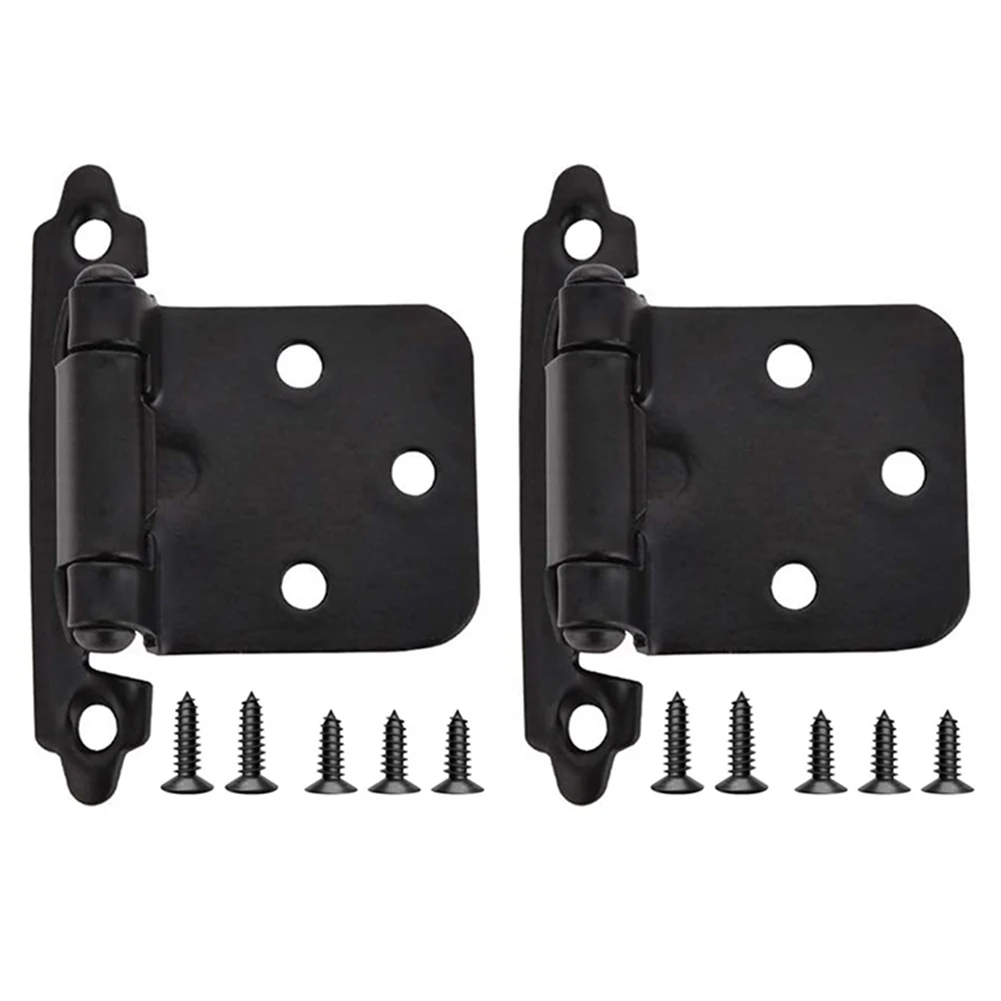 2Pcs American Self Closing Spring Hinge with Screws Overlay Cabinet Door Flush Hinges for DIY