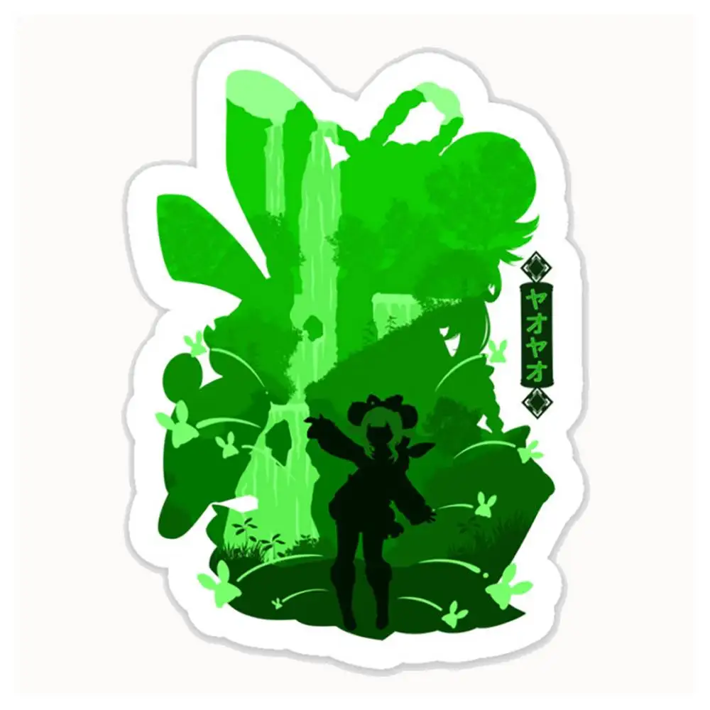 GENSHIN IMPACT YAOYAO NEGATIVE SPACE Waterproof Stickers For Decorating Car Windows Motorcycles And Computers.
