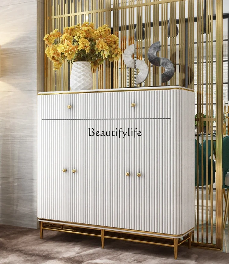 

LX*Light luxury household entrance corridor corridor locker entry solid wood porch cabinet shoe rack
