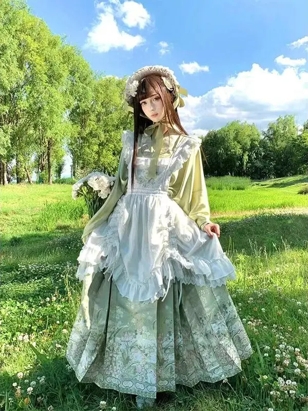 

Women's Hanfu Lolita Skirt Set Stand Collar Tang Suit Daily Wear Marquisate Style Traditional Chinese Clothing