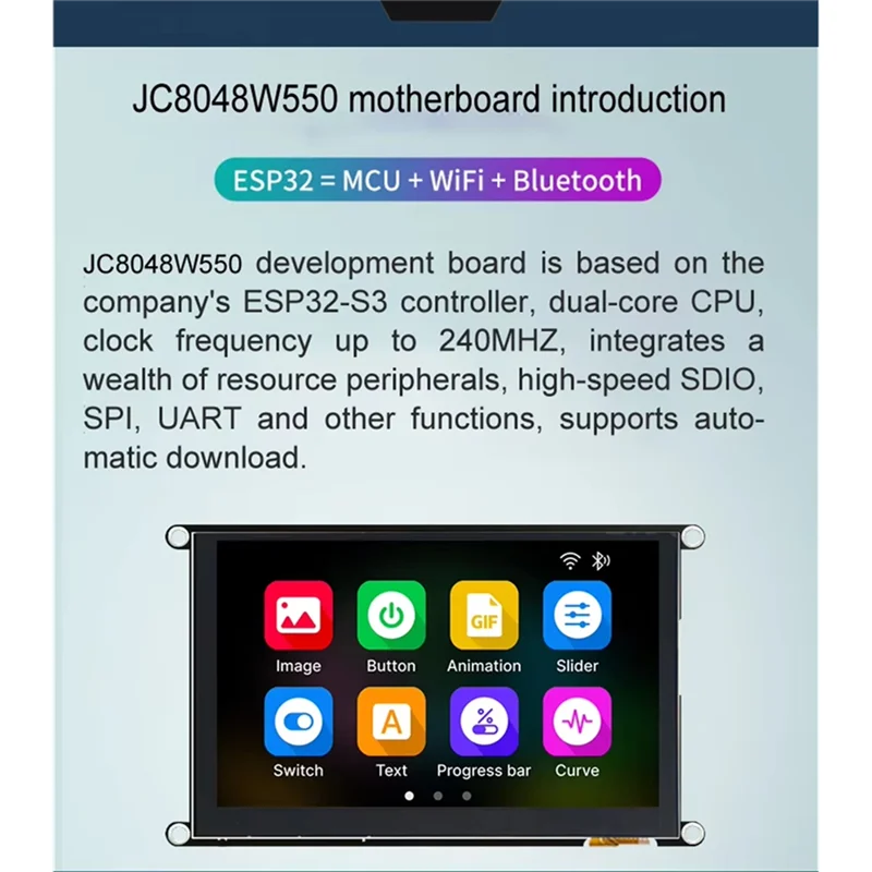 【Electronic-Accessories】5Inch IPS ESP-32-S3 800X480 16M FLASH 8M PSRAM High-Definition LCD Display Module With WIFI And Bluetoot