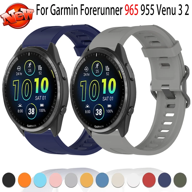 

22mm Silicone Strap for Garmin Forerunner 965 955 Venu 3 2 Vivoactive 4 comfortable Replacement wristband for Forerunner 265 255