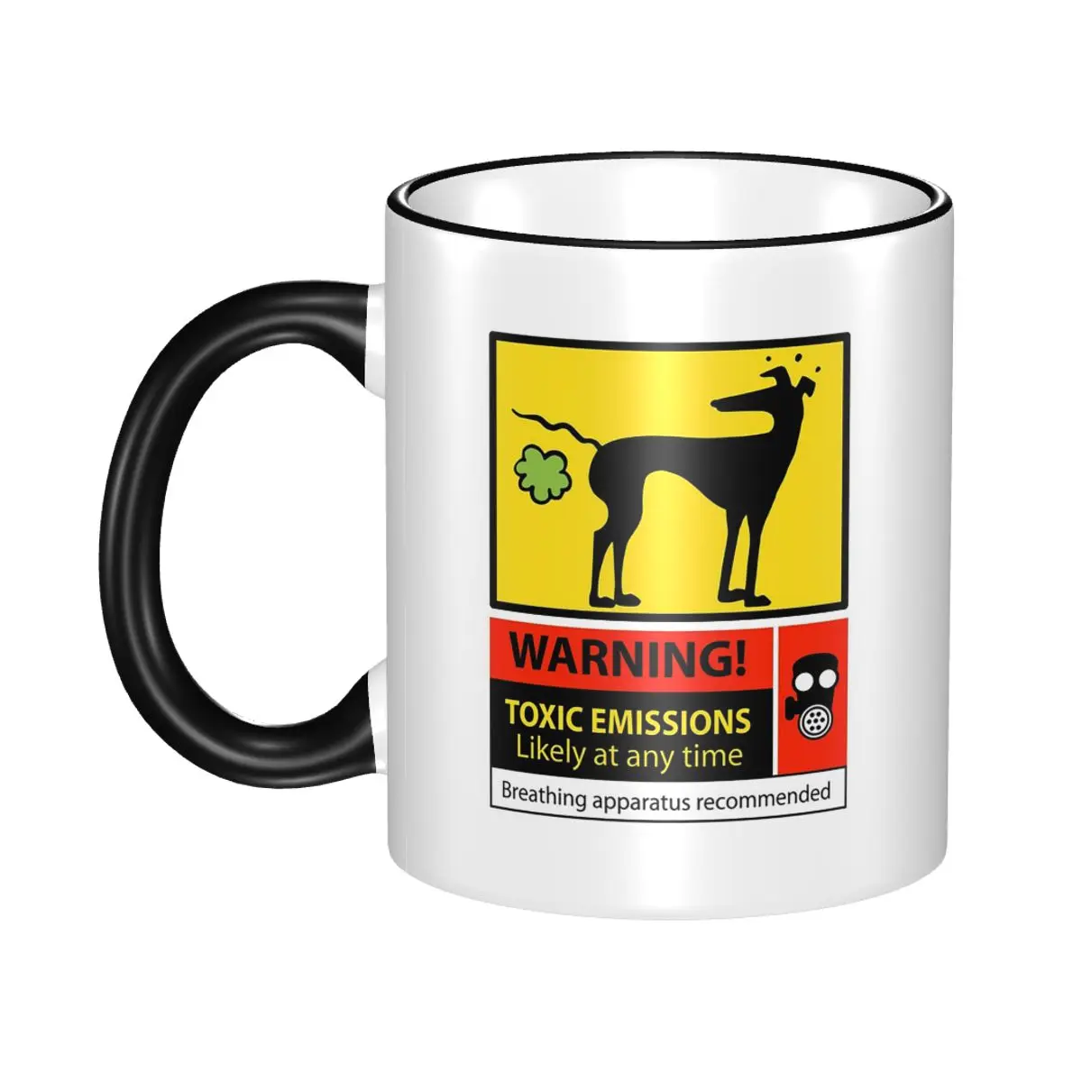 Toxic Emissions Hazard Sign Mug Funny Ceramic Coffee Cups Tea Mugs Milk Cup Drinkware Gifts for Woman Man