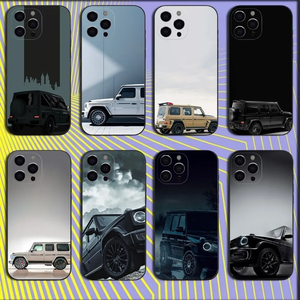 

AMG Car G63 M-Mercedes Phone Case For iPhone 16,15,14,13,12,11,Mini,Pro,SE,MAX White Matte Shockproof Cover