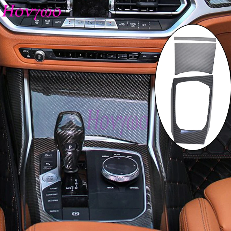 

Для BMW 3 серии 4 G20 G21 G22 2019-2022 гг. Крышка панели переключения передач из настоящего углеродного волокна, внутренний комплект, отделка автомобильных аксессуаров