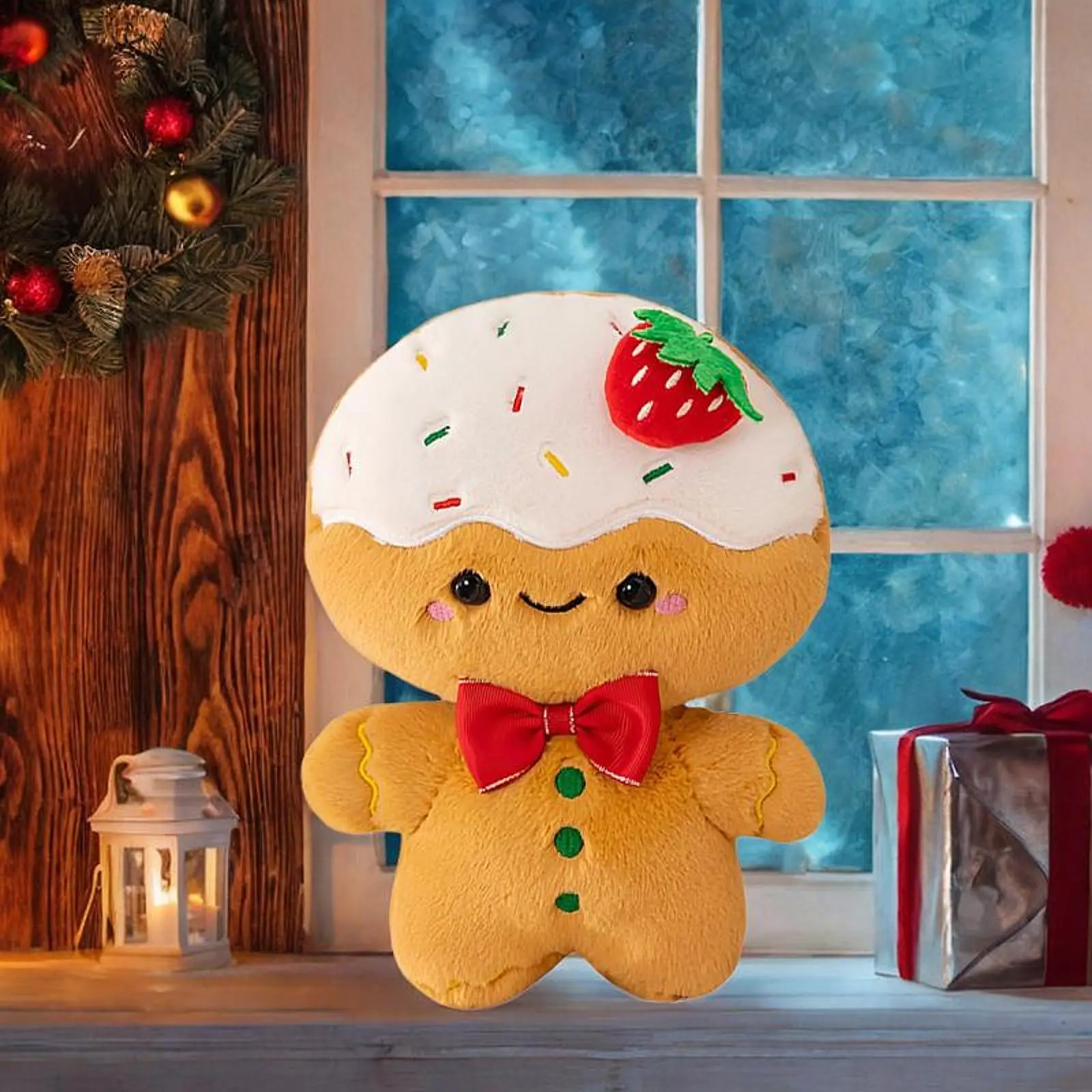 

Christmas Plush Gingerbread Man Stuffed Animal Christmas Ornament Soft Lovely