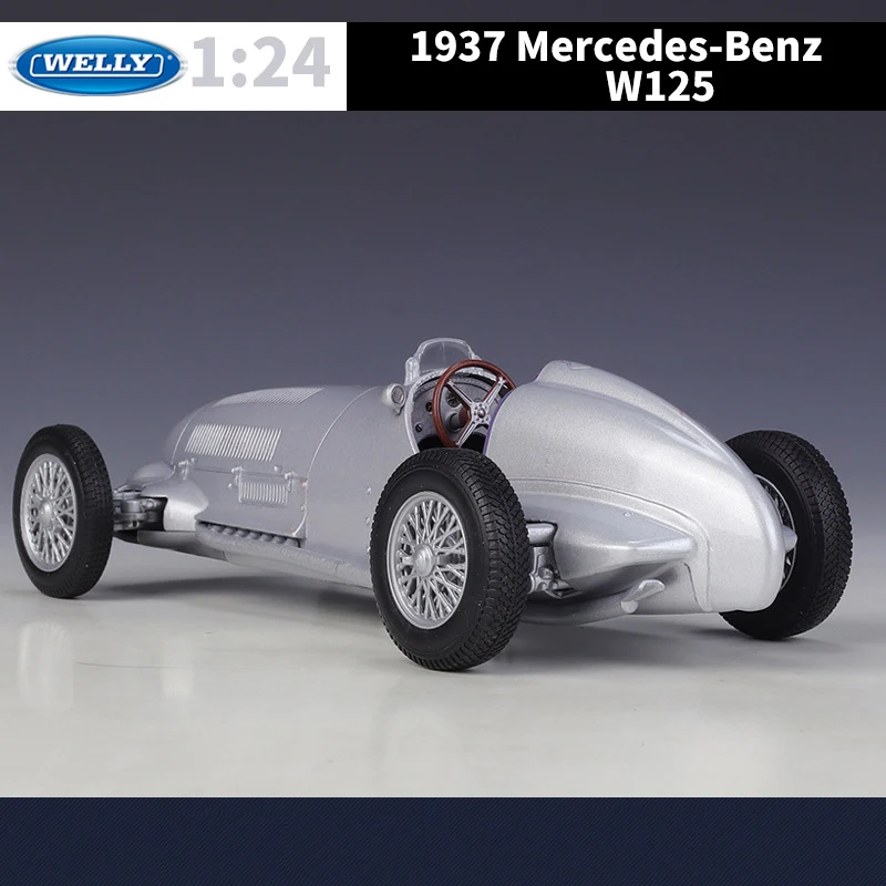 

WELLY 1:24 Mercedes-Benz W125 1937 Alloy Car Diecasts & Toy Vehicles Car Model Miniature Scale Model Car Ornaments For Children