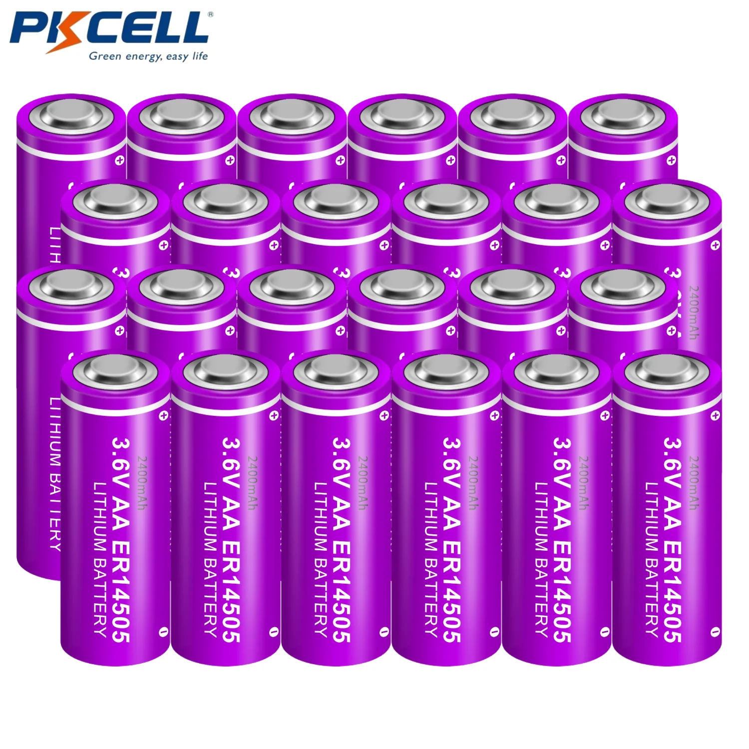 PKCELL 24PCS ER14505 AA 3.6V Lithium Batteria Li-SOCL2 Non-Rechargeable Battery SB-AA11 LS14500 TL-5903 for Sensor Water