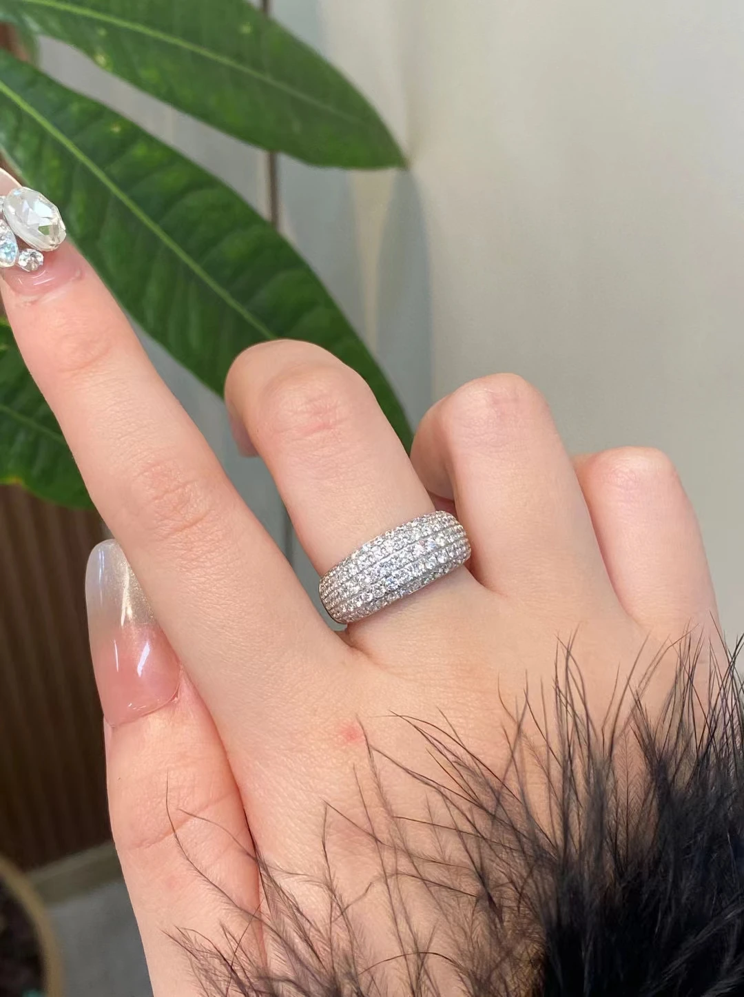 Laboratory-Grown Diamond Starry Sky 14K Solid Real Gold Platinum Diamond Engagement Ring Custom Jewelry Wholesale