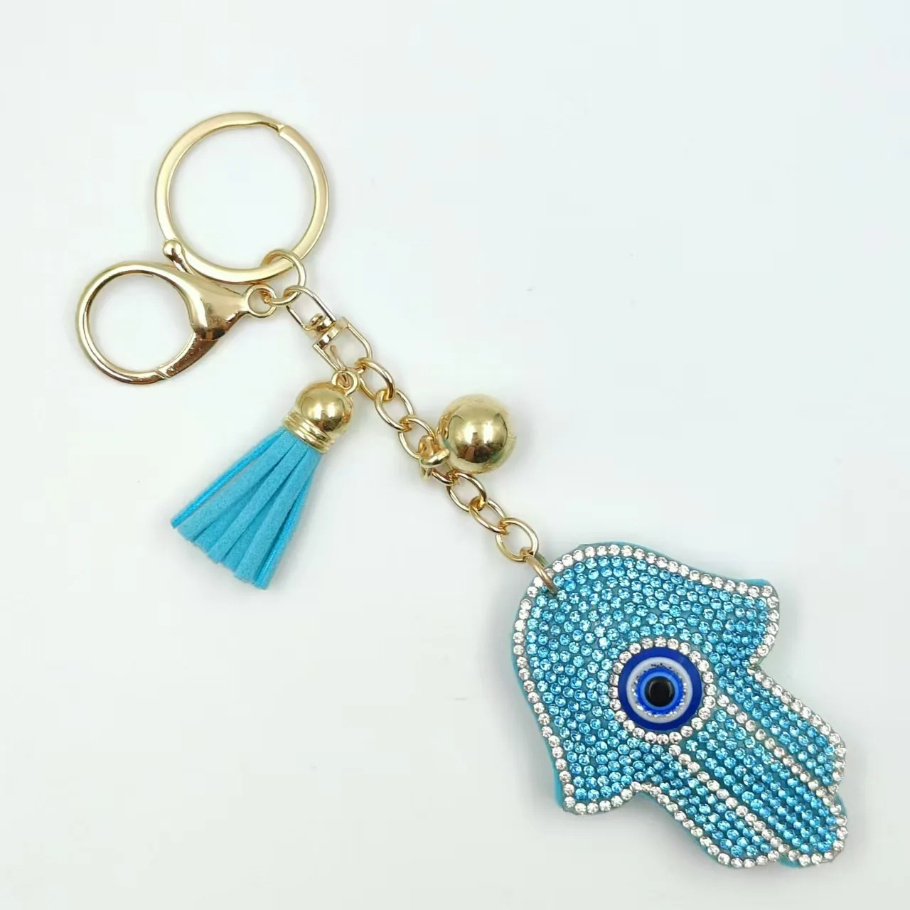 Plam of the Demon Shape Velvet Rhinestone Keychain Crystal Pandent For Women Bag Gift With Aolly Key Ring Jewelrt Accessories