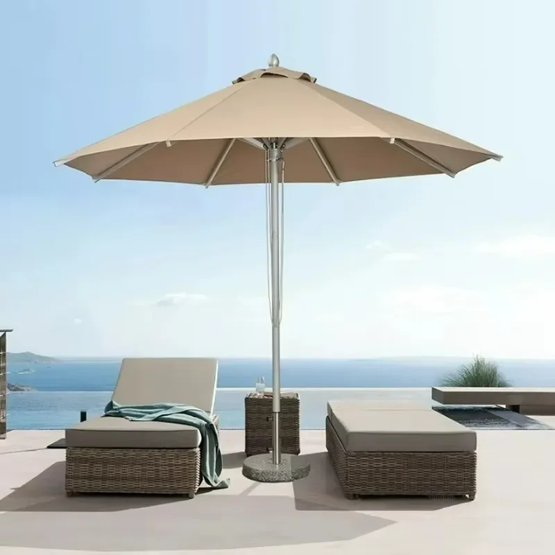Custom Printed 2.5m Aluminum Outdoor Umbrella for Patio Courtyard Hotel Park Outdoor Center Pole Umbrella