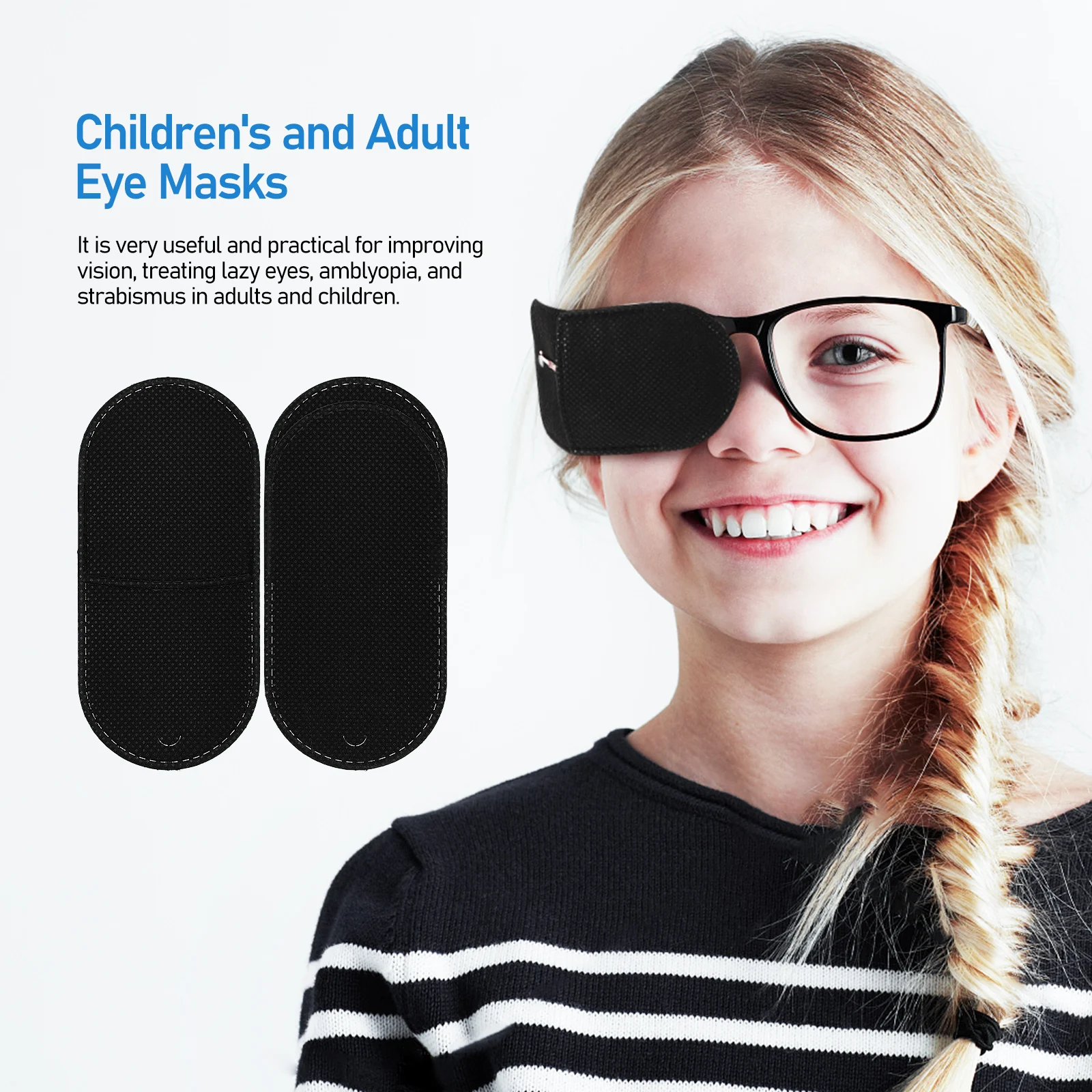 

12 Pcs Amblyopia Patch for Kids Lazy Eye Patches Glasses Reusable Soft