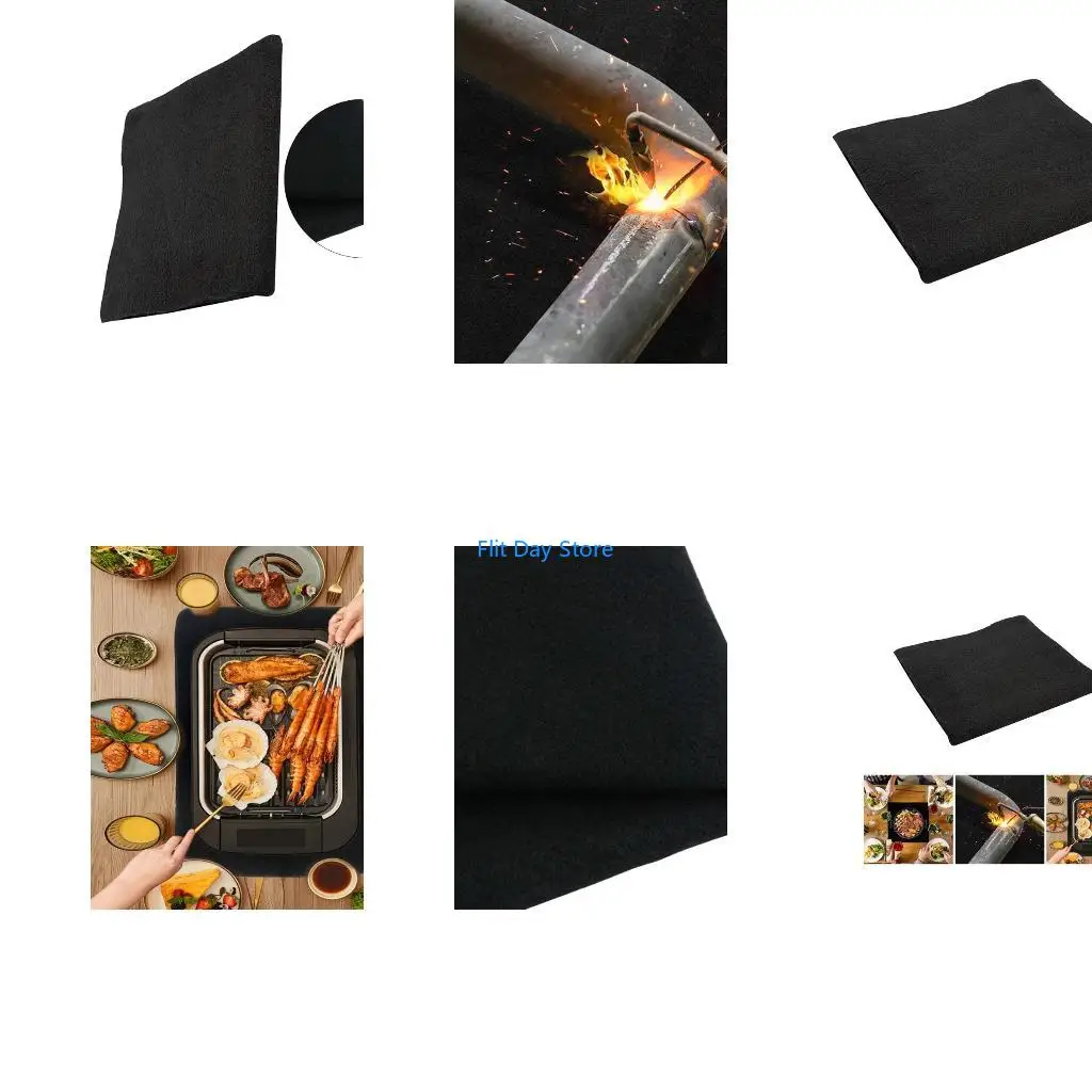 F92C High Temp Carbon Felt Fiber Welding Blanket for Soldering Welder 50x50cm Mat