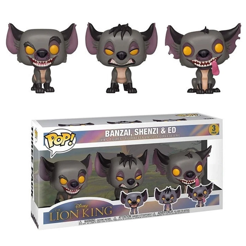 FUNKO POP Disney LION KING Figura de animación Modelo Juguetes BANZAI SHENZI & ED # 3 para regalo infantil