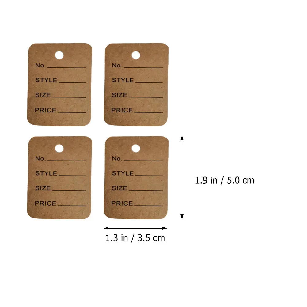 Large Quantity 1000pcs Writable Ring Tags Kraft Paper Price Labels for Clothes Size Tag DIY Jewelry Retail Store Hanging Tags
