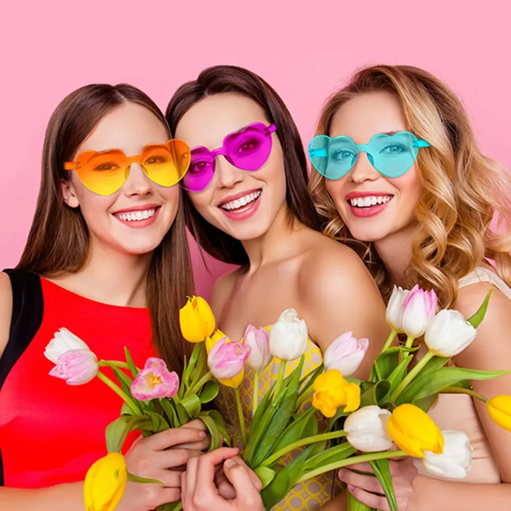 Adults Colorful Gradient Lenses Shades Heart-shaped Sunglasses Party Sun Glasses Heart Glasses