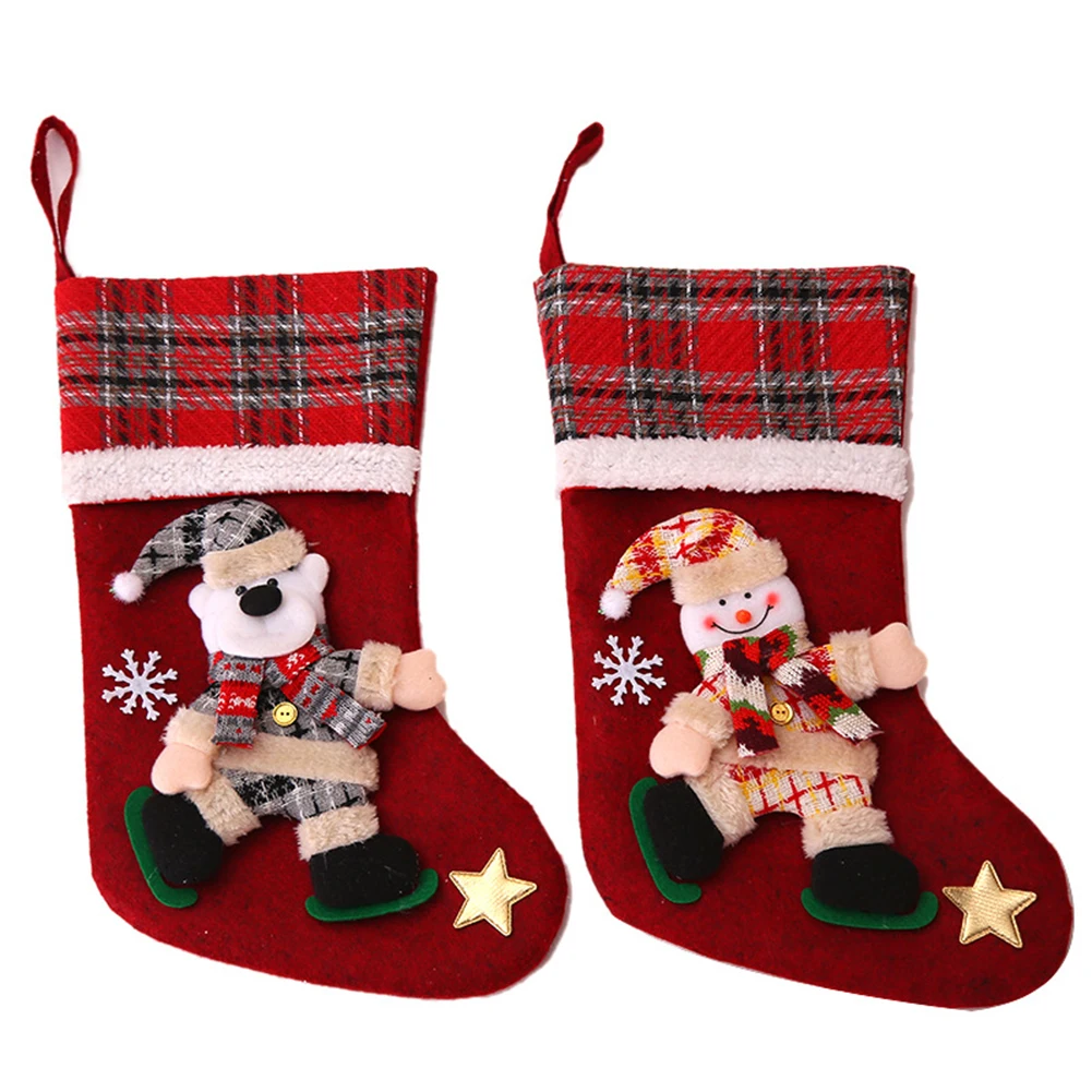 Christmas Stockings with Hanging Rings Stylish Decor for Your Home Restaurant or Club During the Festive Season