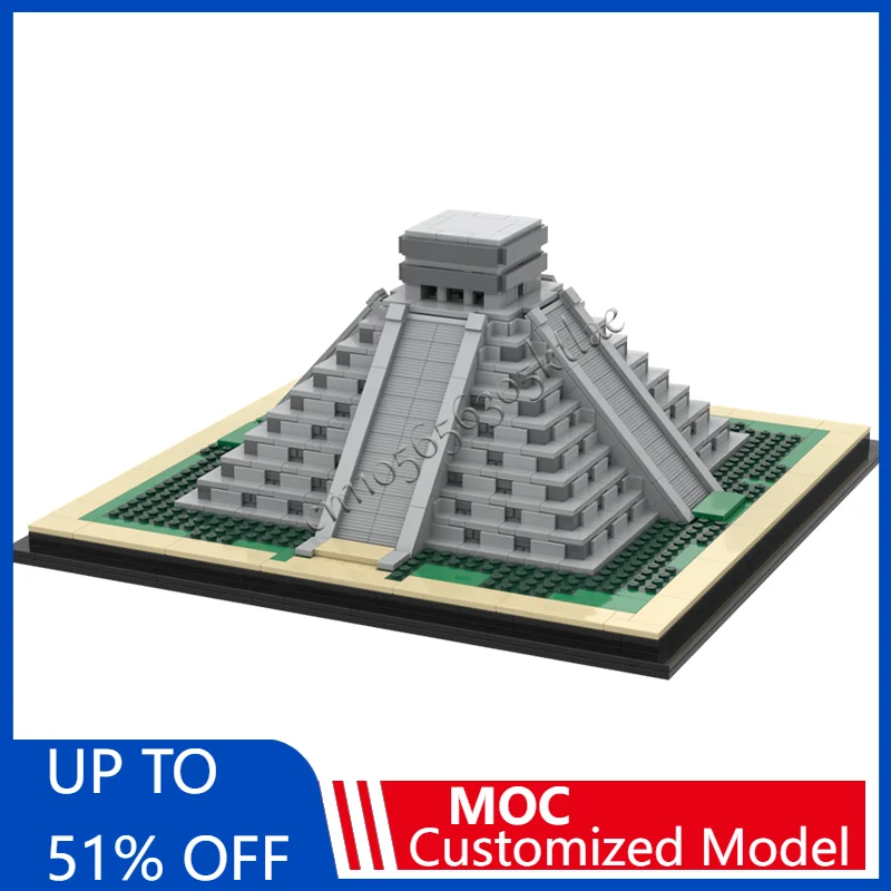

1273 шт. MOC настроить Cichen Itza-El Castillo модель DIY строительные кирпичи образовательная строительная архитектура игрушка подарки для детей