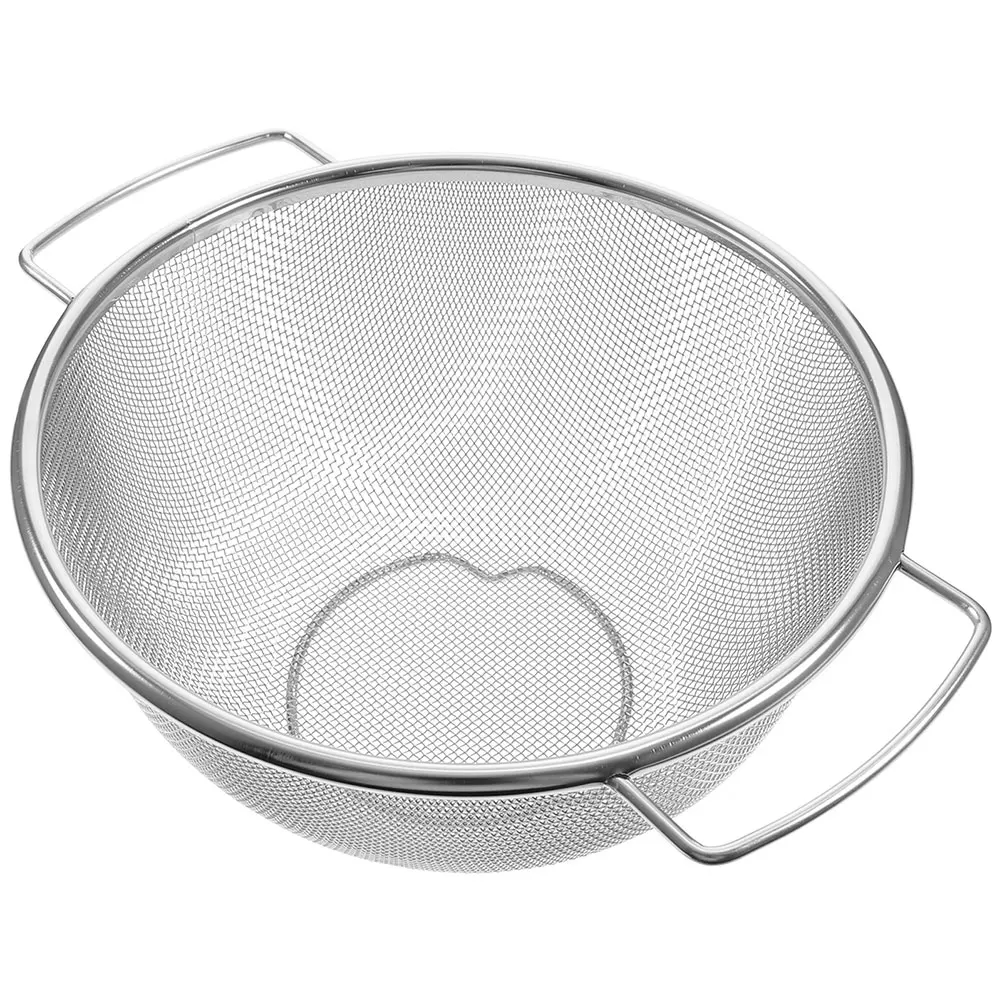 

Stainless Steel Colander Metal Strainer Basket Kitchen Use Vegetable Fruit Rice Washing Drainage High Grade Material