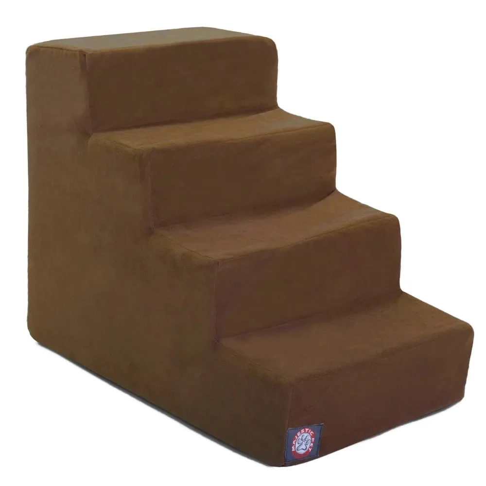 Majestic Pet Portable Suede Pet Stairs Soft Sherpa Foam Step Steps for Dogs & Cats Perfect for Bed & Sofa