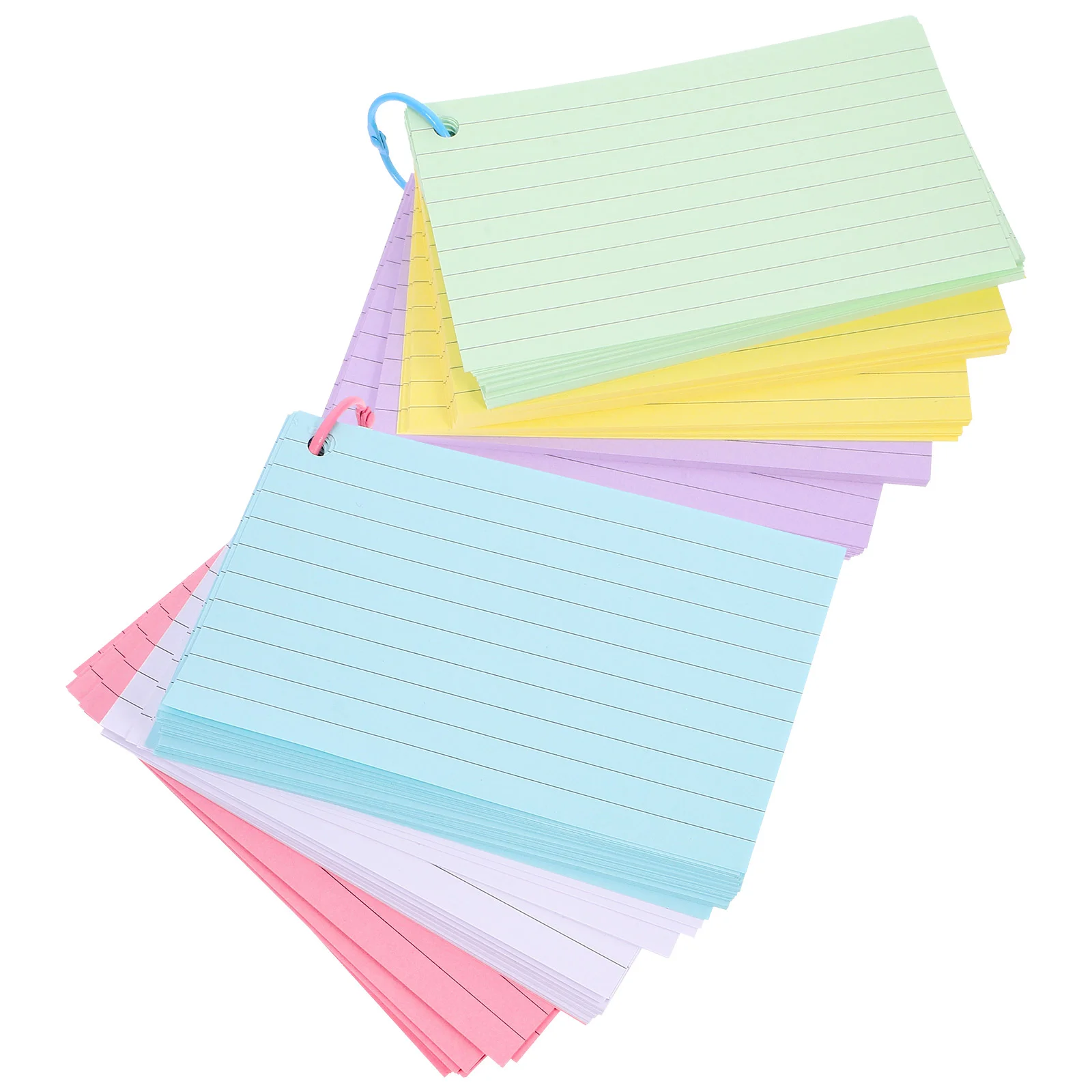 Index Card Notes Cards with Ring Flash for Office Blank Simple Style Memo White Colored Lined Words Flashcards Binder Memory