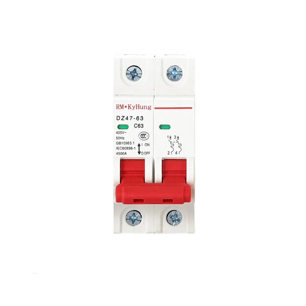Circuit Breaker Guide Installation 2 Pole 16A Circuit Breaker with Novel Structure and High Fire Retardant Plastics