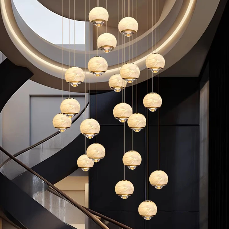Nordic Home Light Luxury Decoration, Staircase Chandelier, Living Room and Dining Room Chandelier, Ceiling Light, Indoor Lightin