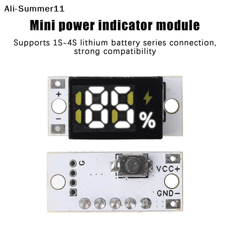 【R11】2026 New Mini Battery Level Indicator Module Voltage Tester 1S 2S 3S 4S Series Battery Meter Lithium Battery Display Module