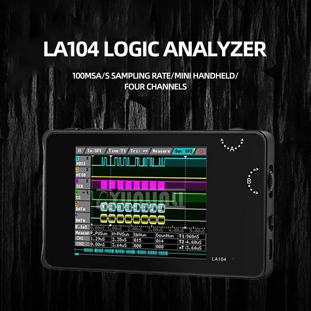 LA104 logic analyzer kit four channel CAN bus protocol analysis 100MHz sampling debugging