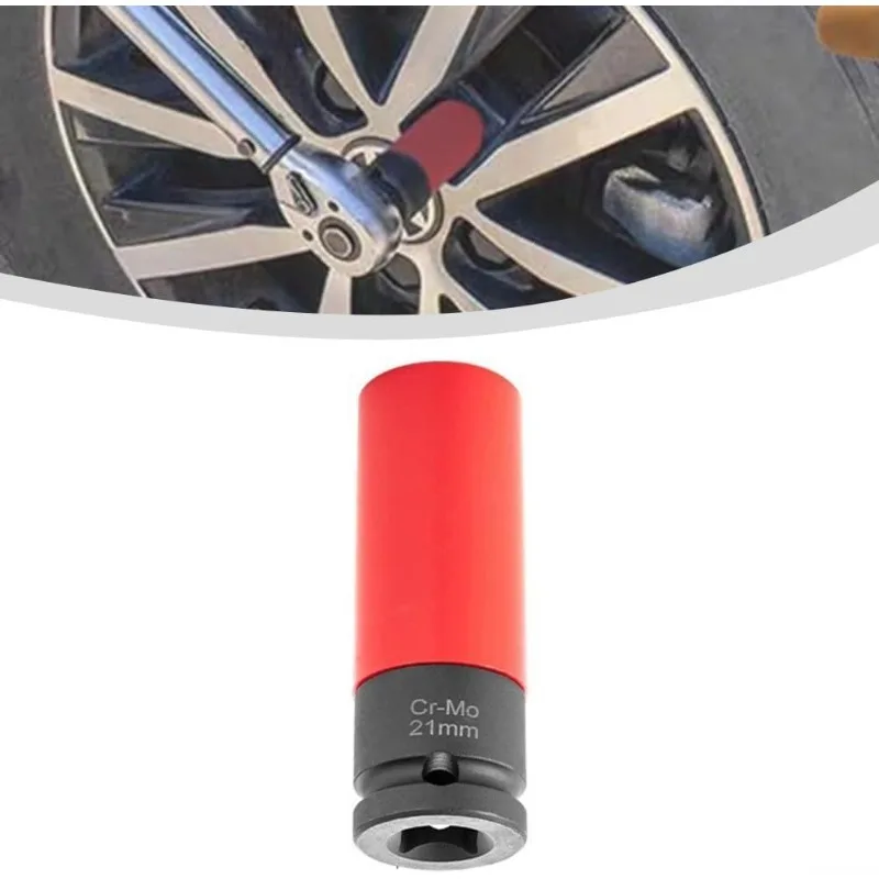 17mm/21mm Drive Lug Nut Socket Set Auto Repair Wheel Socket Impact Sleeve Protector for Automotive Maintenance
