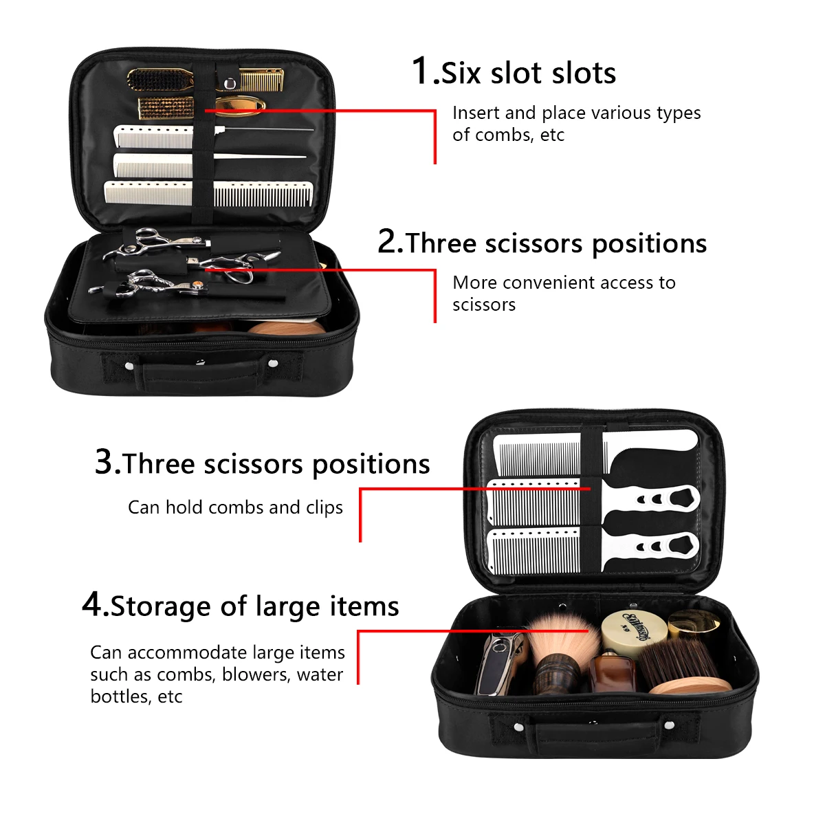 Large Capacity Styling Organizer for Travel Storage Portable Barber Tool Case, Shockproof Waterproof Trimmer Bag Cosmetic Bag