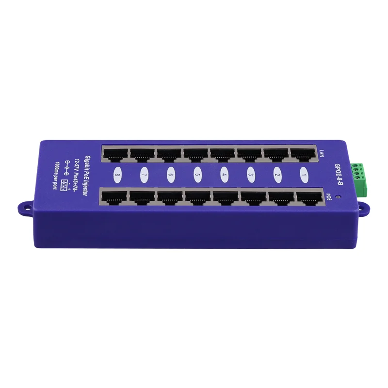 B49C Gigabit 8 Port Poe Injector 8-Port POE Gigabit B Mode For Mikrotik UBNT CCTV Network Wall-Mounted