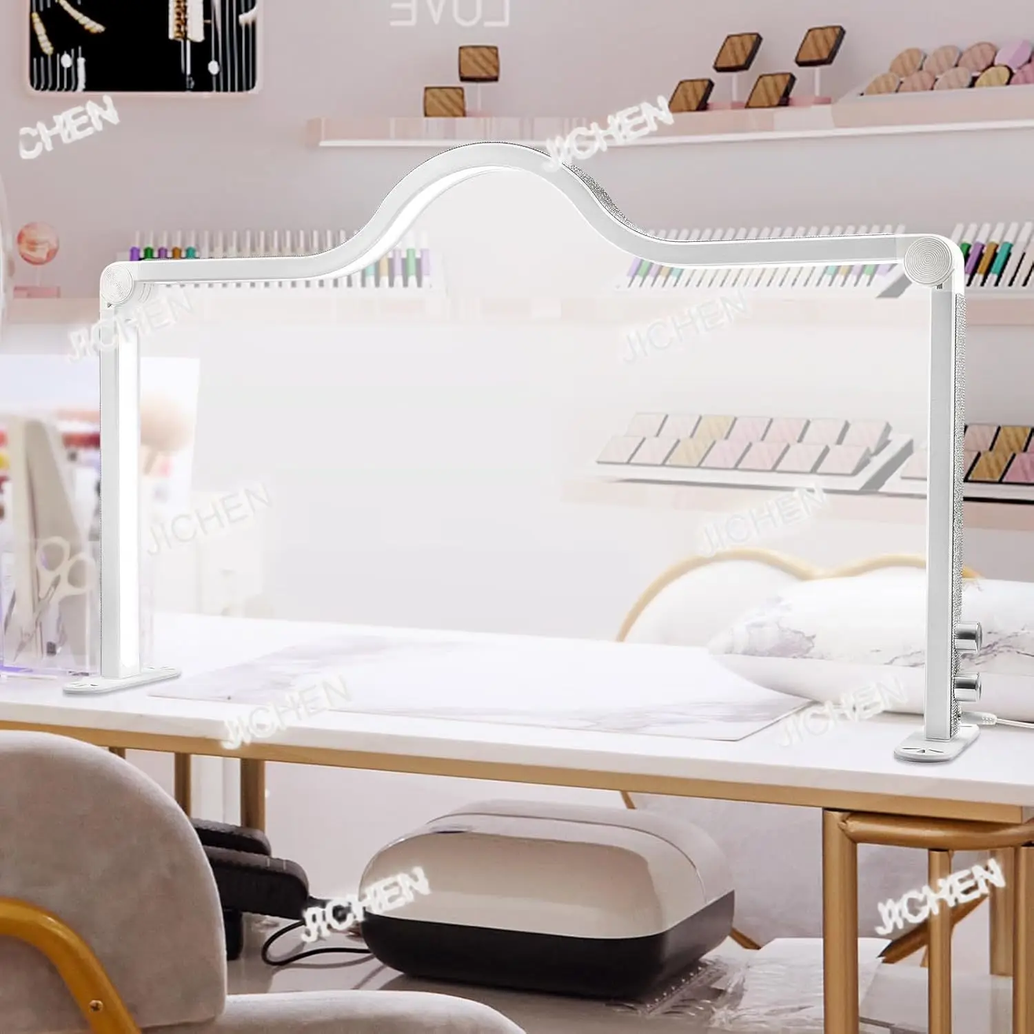 

XCTJ 48W Half Moon Nail Lamp Beauty Salon Eyelash Extension Knob Switch Desk Fill Light Makeup Foldable Nail Lamp LED Half Moon