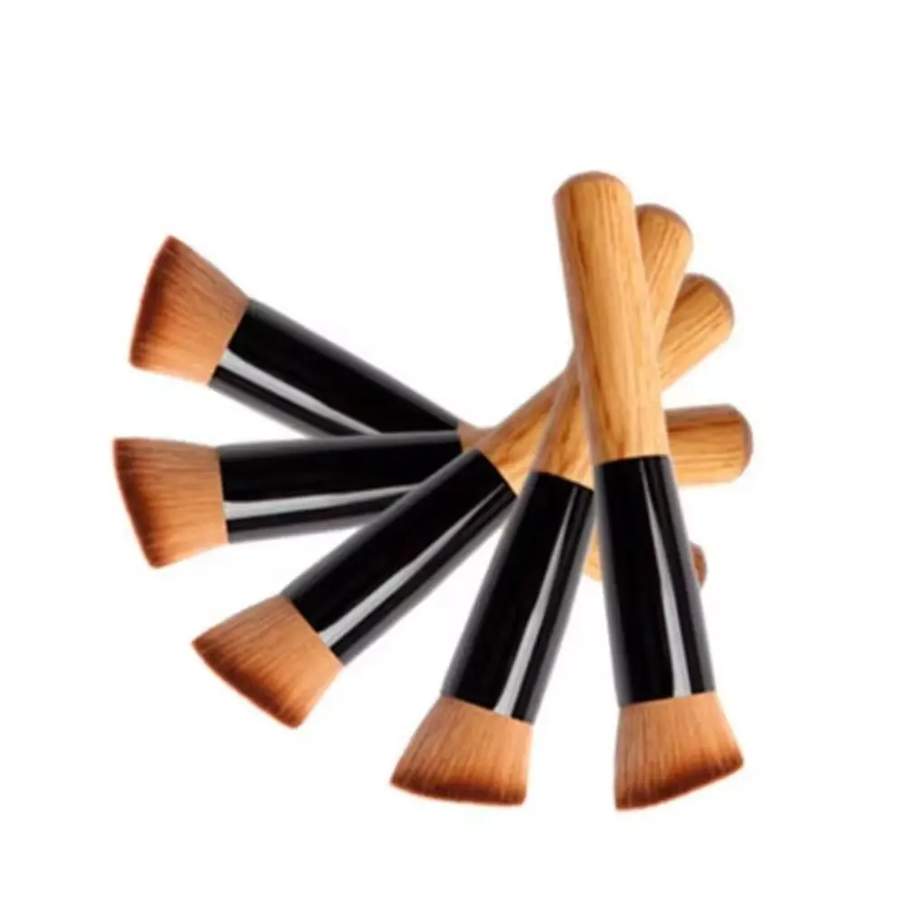 Pinceaux de maquillage inclinés portables, doux, multifonctionnels, correcteur, outil cosmétique professionnel pour le visage à dessus plat