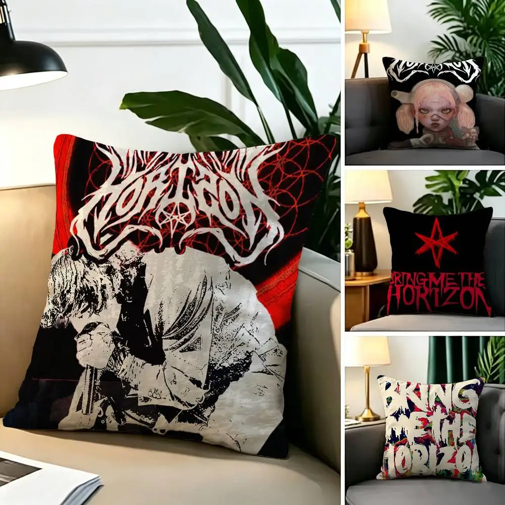 Bring Me The B-BMTH Horizon  Square Double-Sided printed Pillow Case Bedroom Bedside Pillow Sofa Cushion Cover