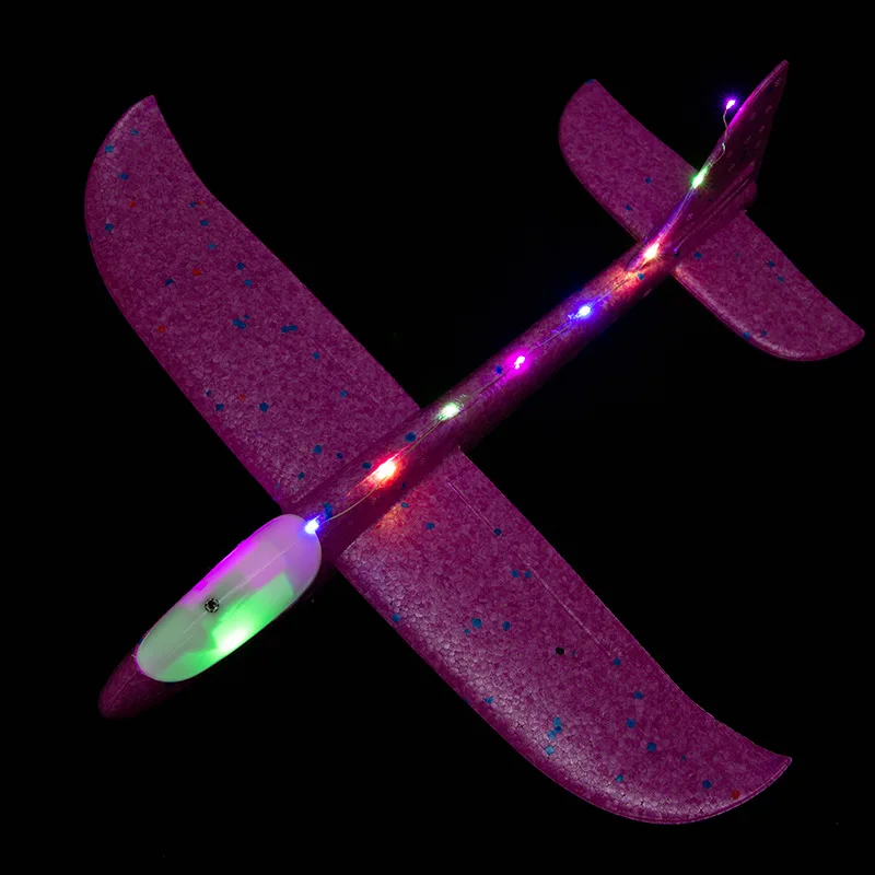 Children Light-emitting Hand-thrown Large Aircraft Fun Outdoor Sports Hand-thrown Foam Drop-proof Aircraft Kids Interactive Toy