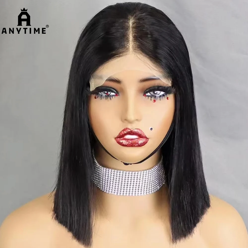 

5x5 HD Lace Glueless Wig Double Drawn 12A Hair 350% Density Blunt Cut Bone Straight Bob Human Hair Wig Closure Frontal Wigs